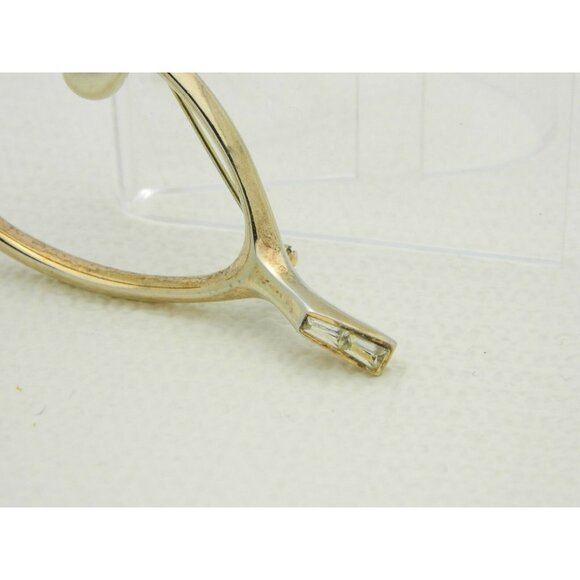 1950's CROWN TRIFARI Clear Rhinestone Faux Pearl - Picture 3 of 6